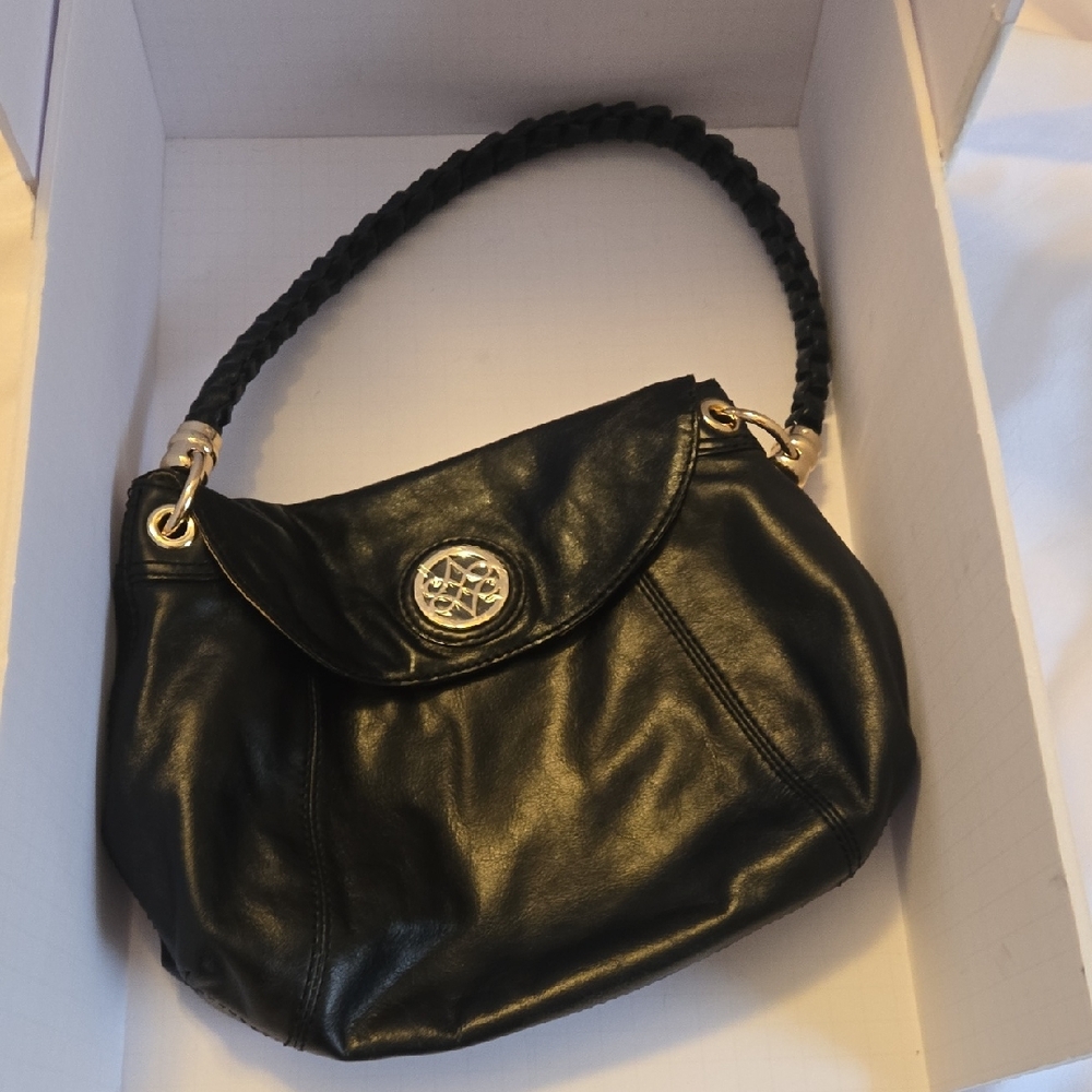 ANTONIO MELANI Black Leather Shoulder Bag